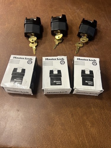 3 MASTER LOCKS 6325 Keyed Padlock,Rectangle,Black,silver 6T412 5 Pin WOW - Picture 8 of 24
