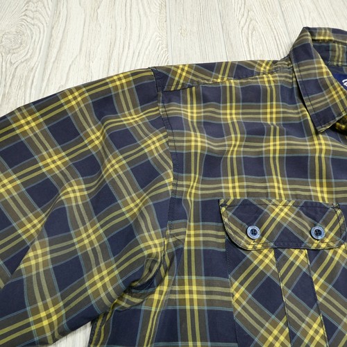 VINTAGE Rocawear Classic Shirt Size 3XB Blue Yellow Plaid Cotton Polyester - Picture 7 of 12