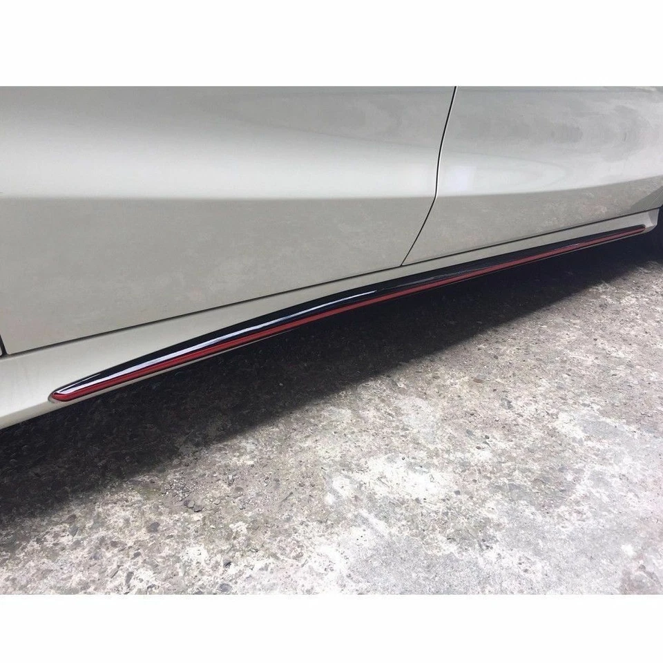 Black + RED For Mercedes BENZ W117 C117 Sport Shooting Brake Side Skirt Cover Foto 4 de 4