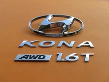 18 19 20 21 22 HYUNDAI KONA 1.6 T AWD REAR CHROME EMBLEM LOGO BADGE SIGN A40637