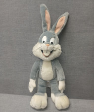 Vintage Bugs Bunny Plush Looney Tunes Gray White Stuffed Toy