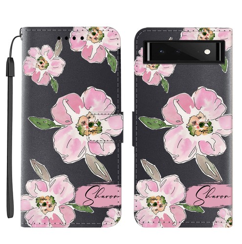 Flowers Wallet Case Personalised Leather Cover For Google Pixel 8 7 Pro 7A 8A 6A - Picture 11 of 82