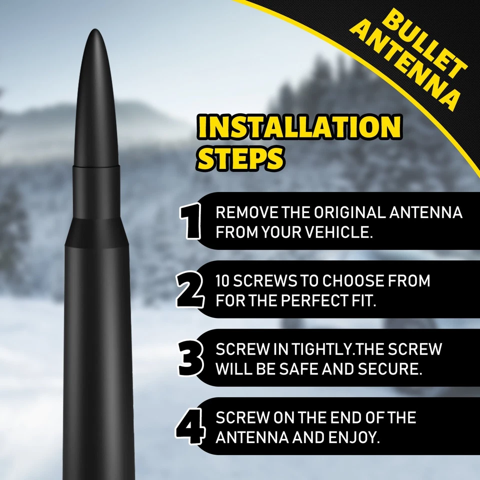 Antena Bullet 50 Cal de 5,3" mástil de moda con tornillos para GMC Envoy 5,3 L 2002 Foto 3 de 4