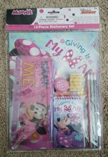 Disney Minnie Mouse 10-Piece Stationary Set (Folders,Note Pad,Pencils, Etc, NEW)