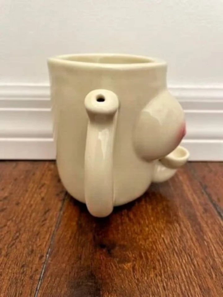 Caneca de cachimbo xícara de café tigela de cerâmica 10 oz caneca despertar e assar peitos peitos - Imagem 3 de 4