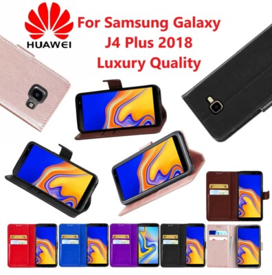 For Samsung Galaxy J4+/J4 Plus PU Leather Book Case Wallet Flip