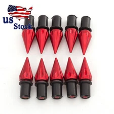 Universal Red Spike Bolts Windscreen Fairings License Plate M5 5mm Motorcycle