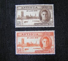 Timbres ANTIGUA #96-97, 1946 , COMME NEUFS OG H