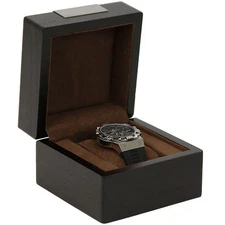 TSBX100BRN Engravable Single Watch Box 1 Extra Large Watch Espresso Brown Wood