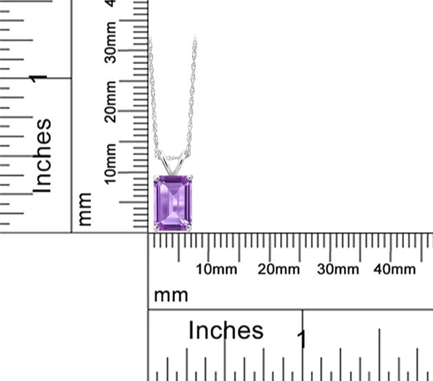 925 Sterlingsilber 2.52 Karat Smaragd Cut Amethyst Edelstein Statement Anhänger - Bild 4 von 4