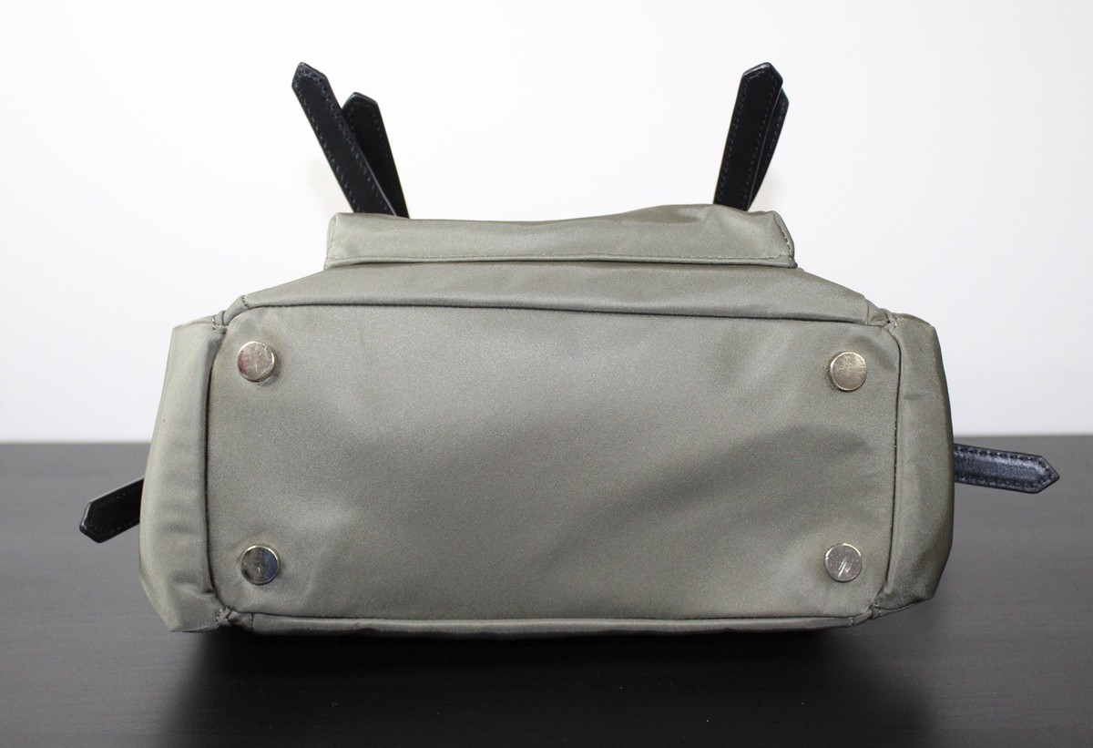 Michael Kors Leila Flap Medium Nylon Backpack Bag Green /Gold Studs NWT Michael Kors Adina Medium Backpack Light Sage Green Pebbled  main image 2