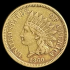 1860 Indian Head Cent - High Detail - Full Liberty Antique US 1c Penny Coin