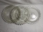 Set Of 3 VTG Anchor Hocking Waterford Waffle Patttern Glass Serving Platter