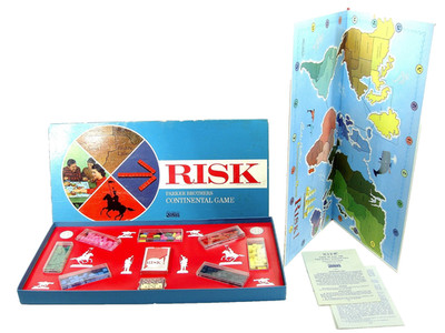 1968 Risk Game Parker Brothers Wood Pieces Complete in Very Good Condition