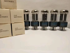 Jan Phillips (Sylvania) 6SN7WGT Black Plate NOS NIB Full Sleeve TV-7 Tested 💪