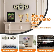 4 Pcs Wrestling Championship Belt Wall Mount Display Case Perfect WWE Belt Title