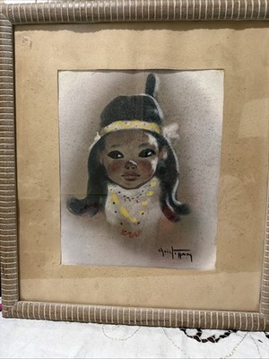GERDA CHRISTOFFERSEN, LISTED LITTLE INDIAN CHILD, MONTANA CANADA MODERN FOLK ART