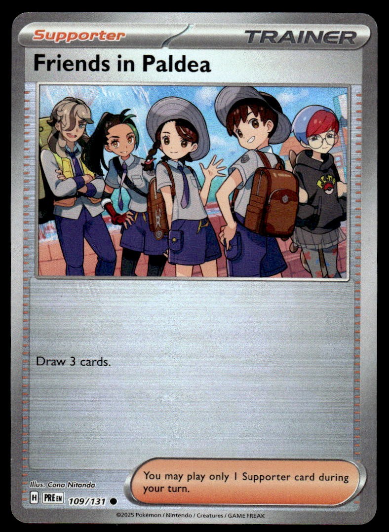 Pokemon Prismatic Evolutions #109/131 Friends in Paldea (Pokeball) NM Print Line