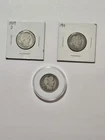 Lot of 3 Barber Silver Quarters - 1909, 1909-D, 1914D  High Grade 90% US Coinage