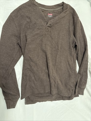 #ad Men’s Craftsman Medium Thermal Heatlite Brown Long Sleeve $14.99