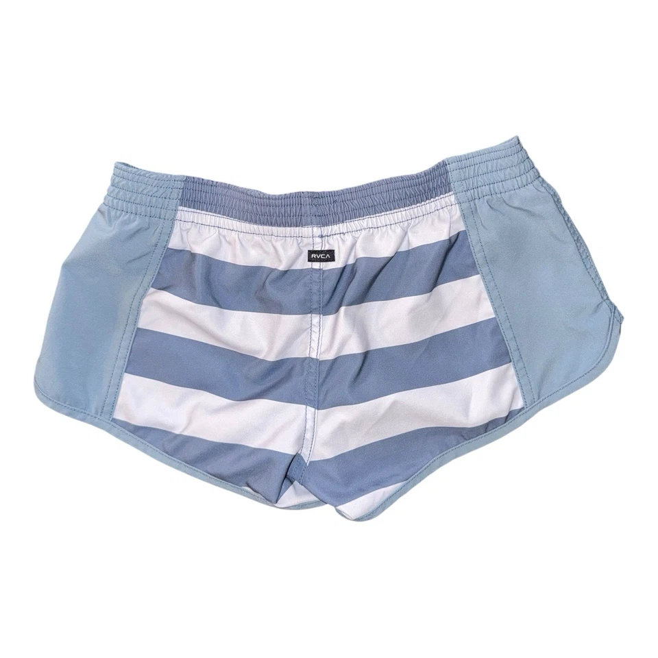 Pantalones cortos de playa RVCA para mujer Y2K talla 4/27 azul a rayas tiro bajo Foto 2 de 4