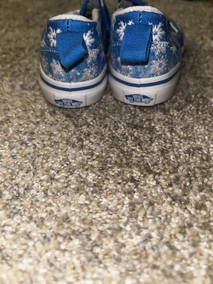Vans низкий снежинка синий девочек новый ребенка ясельного возраста скольжения на без галстука 7,5 зима замороженный - Изображение 3 из 4