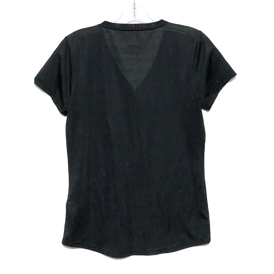 Camisa Puma Logo Negra Cuello en V Para Mujer S Atlética Ocio Deportiva Informal Activa Foto 3 de 4