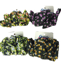 VINTAGE GOODIE FLORAL FABRIC BOW HAIR BARRETTE LOT OF 4