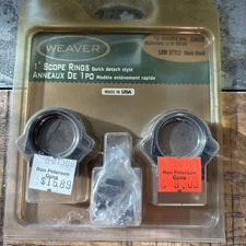 WEAVER 1” Detachable Low Top Rings #49030  Standard Style Up To 38 mm New