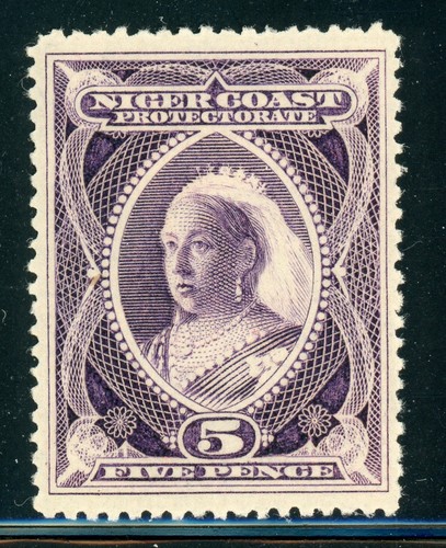 NIGER COAST PROTECTORATE MH Selections: SG #55 5p Purple UNWMK 1894 CV£16+