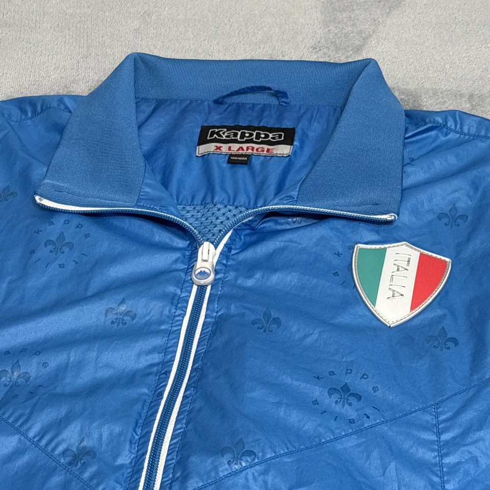 Chaqueta cortavientos vintage Kappa Italia azul cremallera completa fútbol italiano para hombre XL Foto 2 de 4