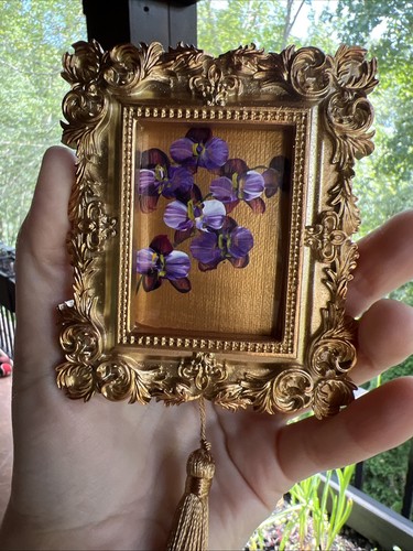 Orquídea, naturaleza, flores, pintura original en miniatura, pequeña, mini, enmarcada - Imagen 6 de 9