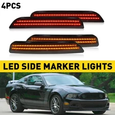 SMOKED LED Side Marker Light Bumper Lamp SET Front+Rear For Ford Mustang 2010-14
