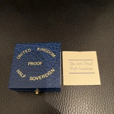 1983 Royal Mint Sovereign Gold  Proof half, Box, Coa, NO COIN.