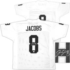 SALE! Las Vegas Raiders Josh Jacobs Signed White Jersey Beckett Witness