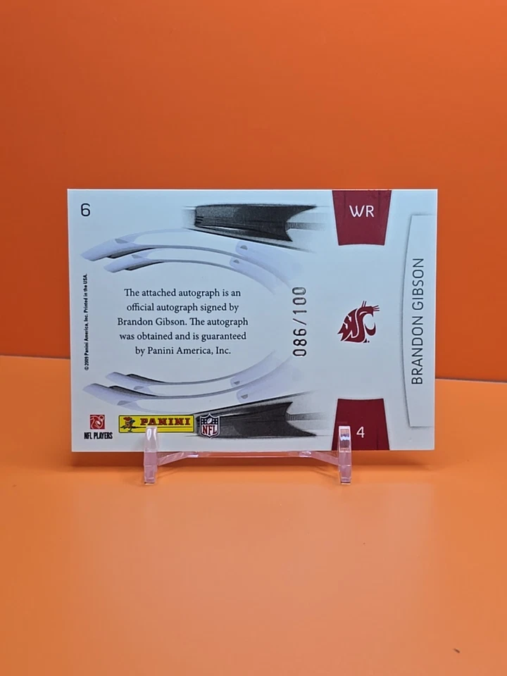 🟢🦅⚪️ 2009 Playoff Prestige BRANDON GIBSON #6 PRESTIGIOUS PICKS AUTO 86/100 - Image 3 of 4