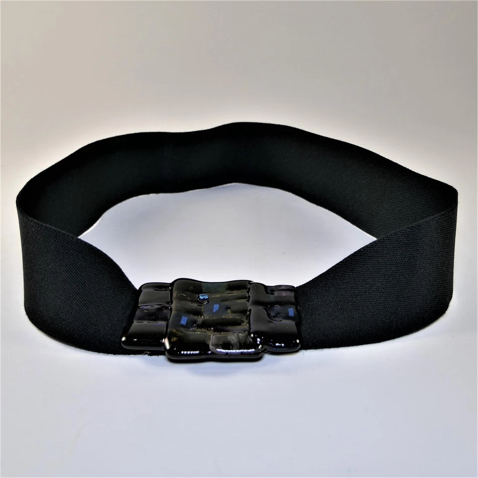 Dichroic Glass Womens Sz Small Decorated Stretch Fashion Statement Belt - Image 3 of 4
