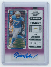 2022 Panini Contenders Optic Zion Johnson Rookie Purple Pulsar Prizm Auto 12/21