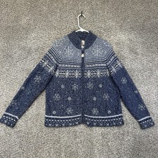 Vintage Tiara International Sweater Women's M Winter Snowflakes Knit Cardigan