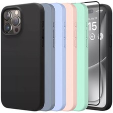 For iPhone 17 Pro Max Air 16 15 14 Silicone Case Phone Cover  Screen Protector