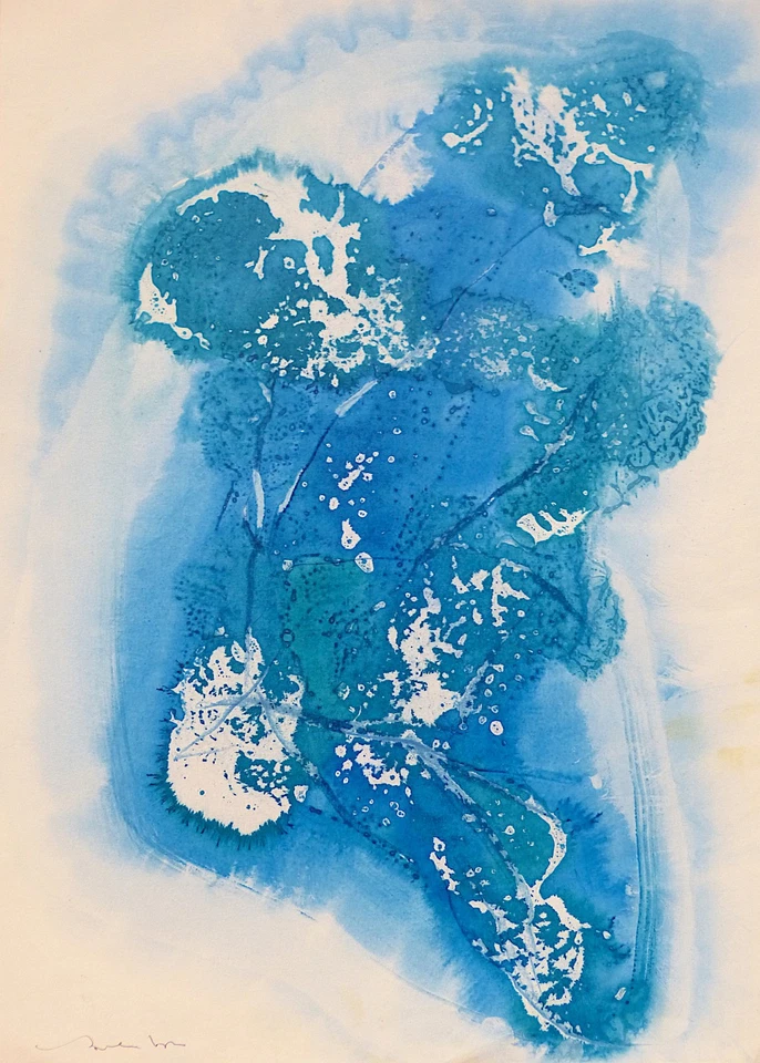 FREIER KÖRPER original-Kunst grosse Zeichnung abstrakt Malerei Aquarell BELAUBRE - Bild 1 von 1