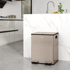 Dual Kitchen Bin, Fingerprint-Proof for Recycling and Waste