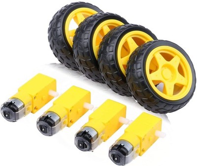 Gebildet 4pcs Geared Motor DC3V-12V DC for Four-Wheel Drive Toy Car/Robotic