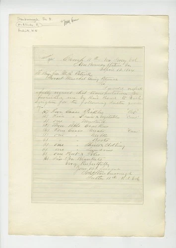 General Robert McAllister Civil War Signed 1864 Transport Document