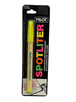 NOS Vintage PILOT Spotliter Fluorescent Highlighter YELLOW 1-Pack