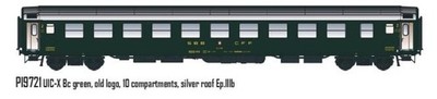 LS Models 1:87 Reisezugwg  2'cl-Koje RIC Bc 5185, grün, Aluminiumdach, SBB