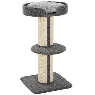 Katzenturm 91 cm grau Spanplatte Top Bett Plüsch Lamm Kaschmir Sisal stabiler Untergestell