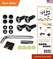 4 Set Black Anti Theft License Plate Screws Rust Proof Stainless Steel Kit Car