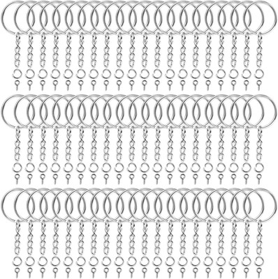 360pc Keychain Rings Bulk Kit with Chain Jump Rings & Screw Eye Pins for Crafts