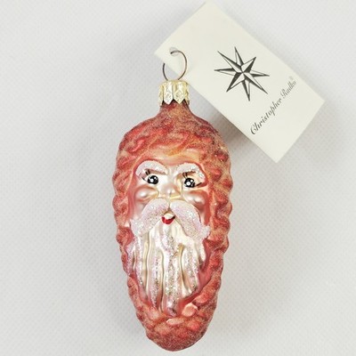 Christopher Radko Pining Santa Red Pine Cone Christmas Ornament w/ Tag